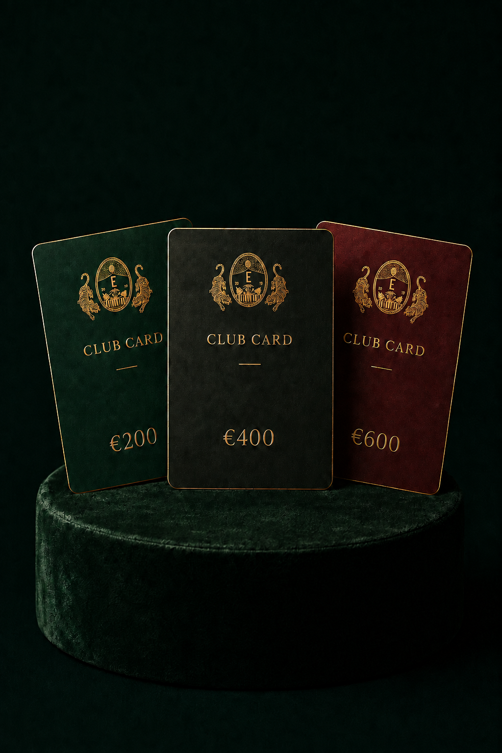 Swing Card, Cabaret Card e Patron Card Ellington Club con logo ufficiale